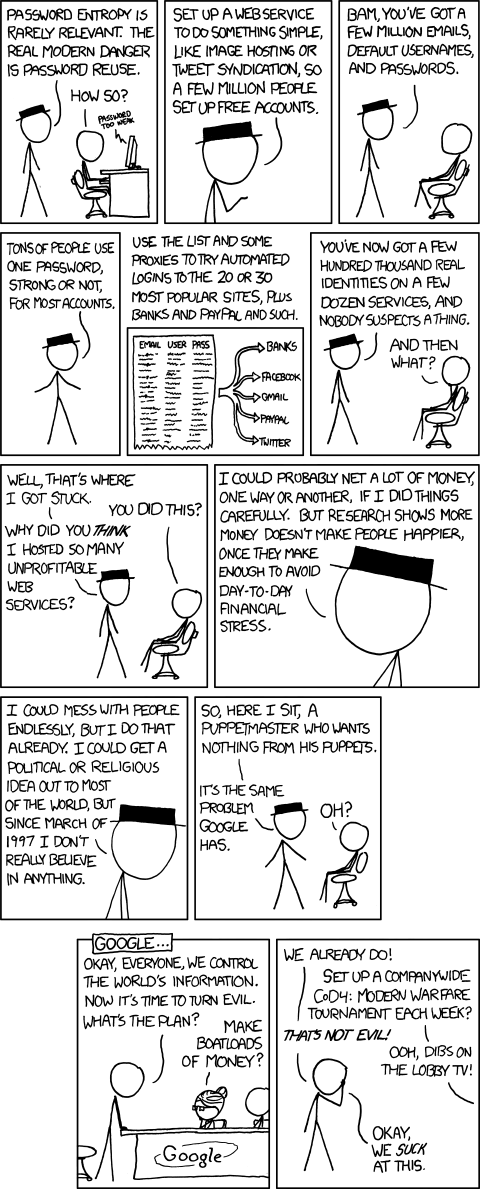 It'll be hilarious the first few times this happens. Password Reuse
